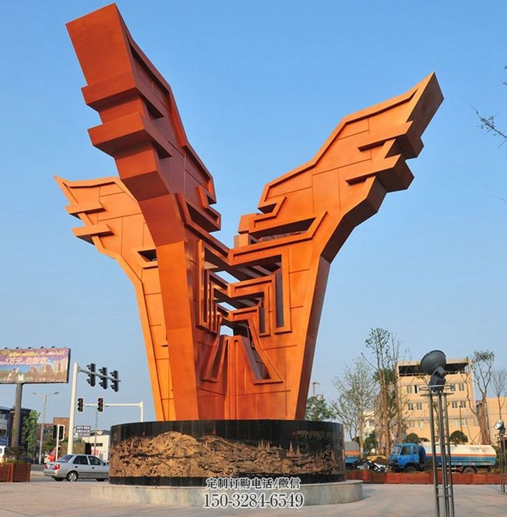 城市精神堡壘雕塑，抽象建筑元素，廣場景觀雕塑小品