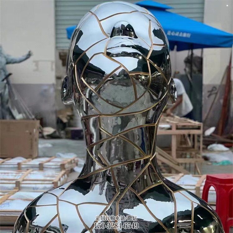 白鋼人頭像雕塑制造商，鋼管組合，鏡面人頭像雕塑優(yōu)選