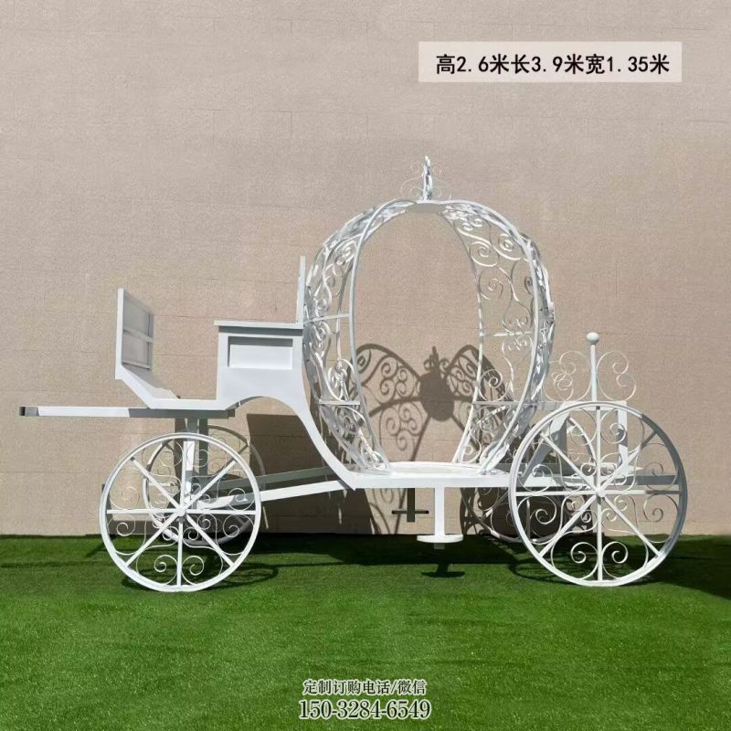 南瓜車雕塑，鏤空工藝效果，不銹鋼南瓜車雕塑