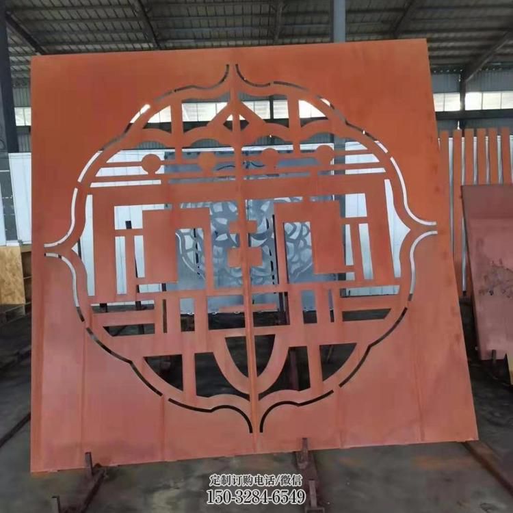 鏤空景墻雕塑，耐候鋼鏤空工藝設(shè)計